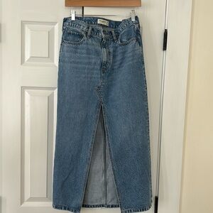 Abercrombie & Fitch Women’s Maxi Denim Skirt High-Rise Front Slit Size 29 (8)